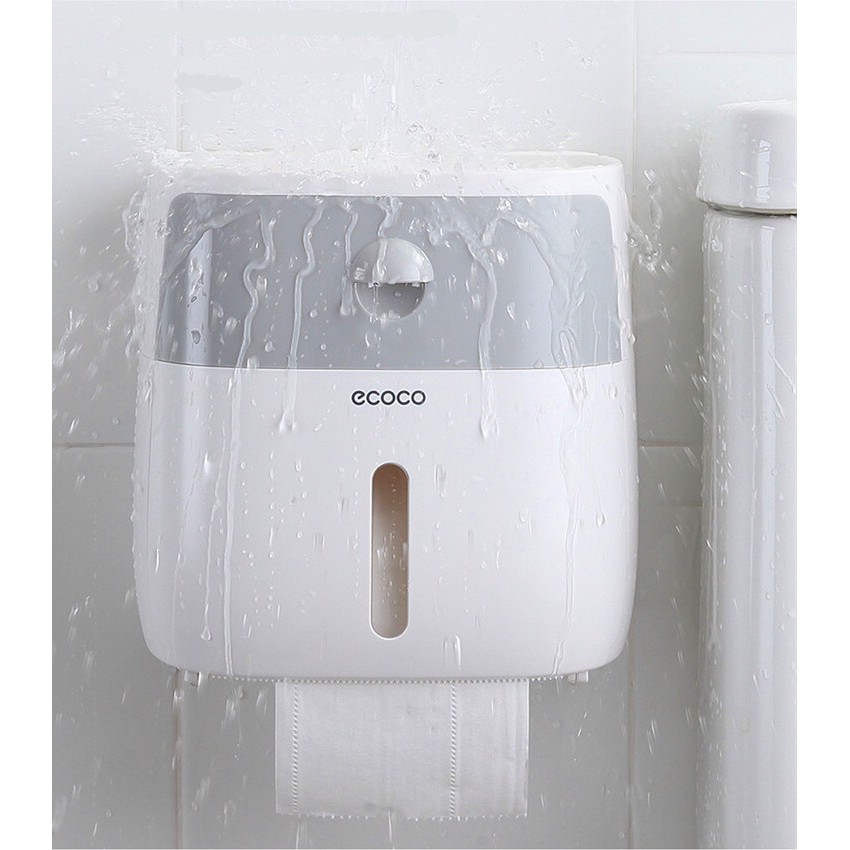 Hộp đựng giấy vệ sinh đa năng treo tường chống thấm nước, thương hiệu Ecoco