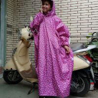Áo mưa bit trùm họa tiết hoa văn vải dù