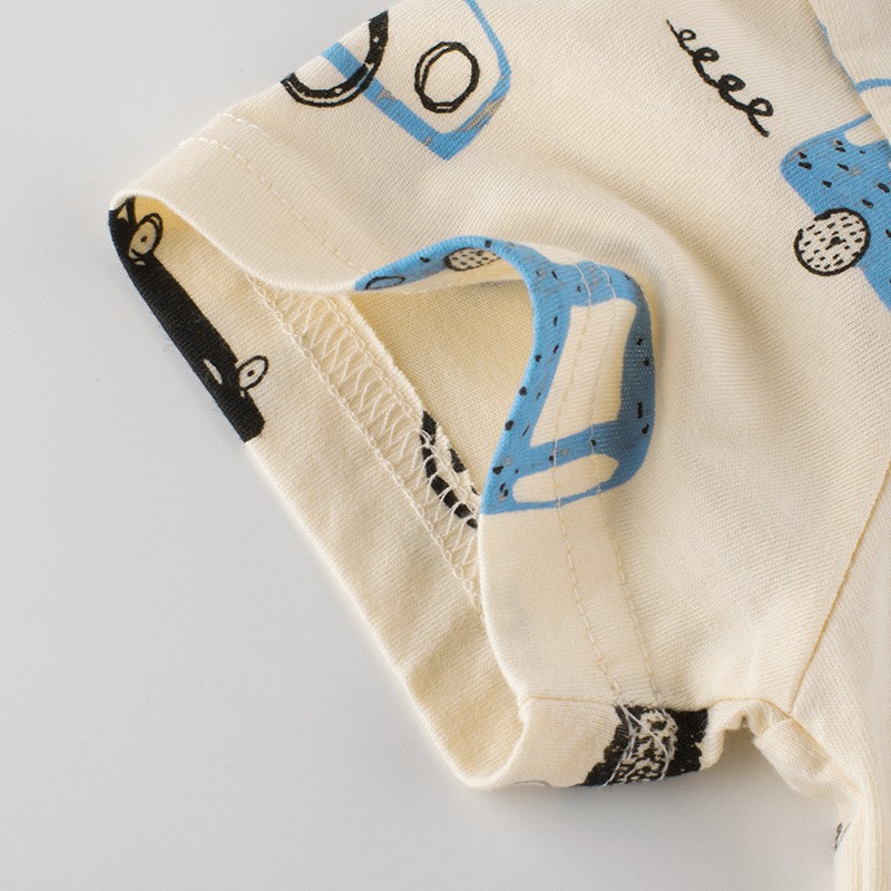 Áo Thun Cotton Tay Ngắn In Hình Xe Tải / Stitch Thời Trang Cho Bé Trai Và Gái