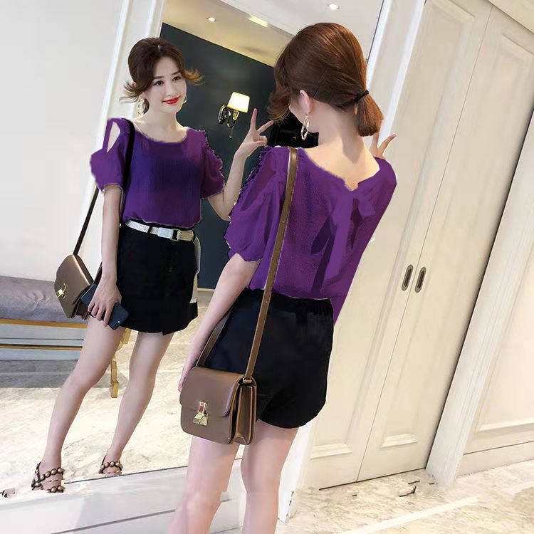 Áo Sơ Mi Chiffon Tay Lửng Thời Trang Mùa Hè Hàn Quốc 2020 Dành Cho Nữ