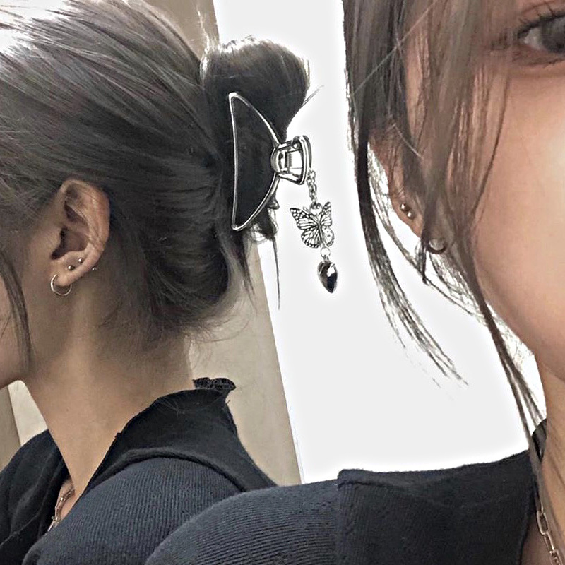 Kẹp tóc trang trí hình bướm và trái tim đơn giản kiểu dáng thời trang