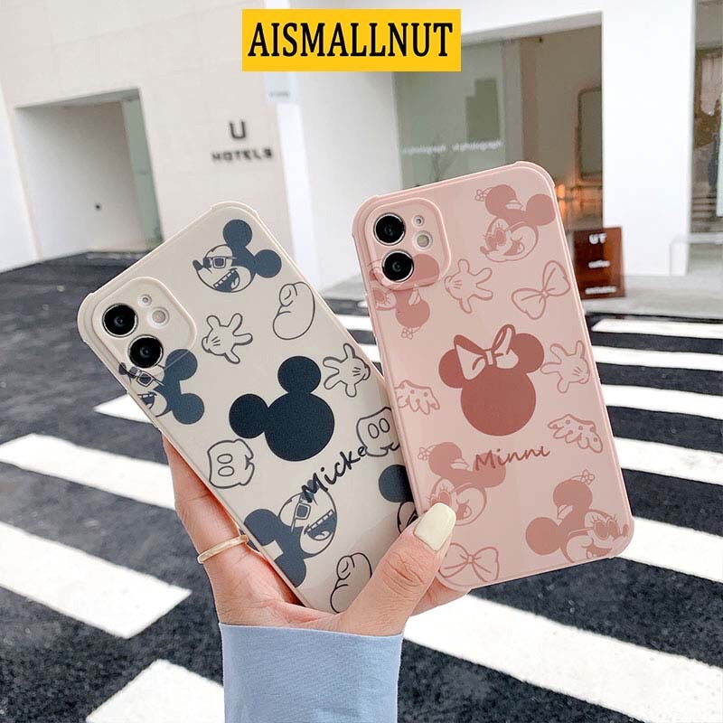 Ốp lưng hình chuột  micky cute cạnh vuông giả lp12 5/5s/6/6plus/6s/7/7plus/8/8plus/x/xr/xs/11/12/pro/max