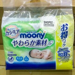 Khăn ướt Moony nội địa Nhật gói 80 tờ