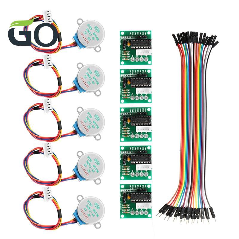 Bộ 5 Động Cơ Bước 5v Với Dây Cáp Điều Khiển Uln2003 Cho Arduino # G0Vn