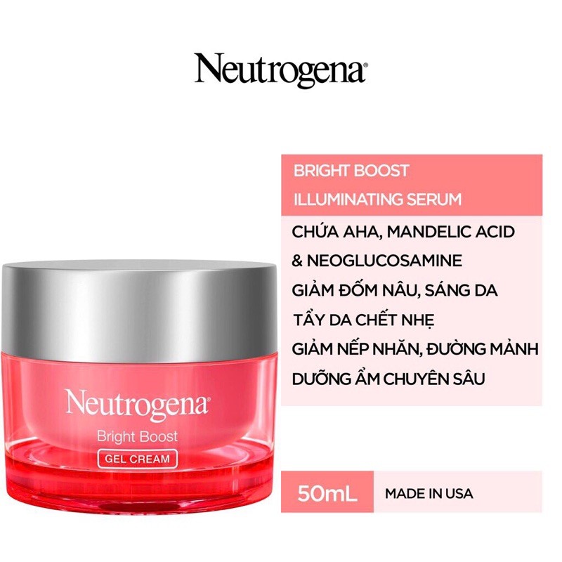 Kem Dưỡng Trắng da Neutrogena Bright Boost Gel Cream 50ml Nhập Khẩu USA