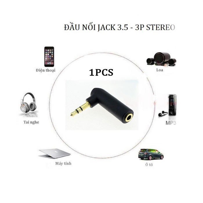Đầu Nối Jack Audio 3.5 Vuông Góc - 3P STEREO