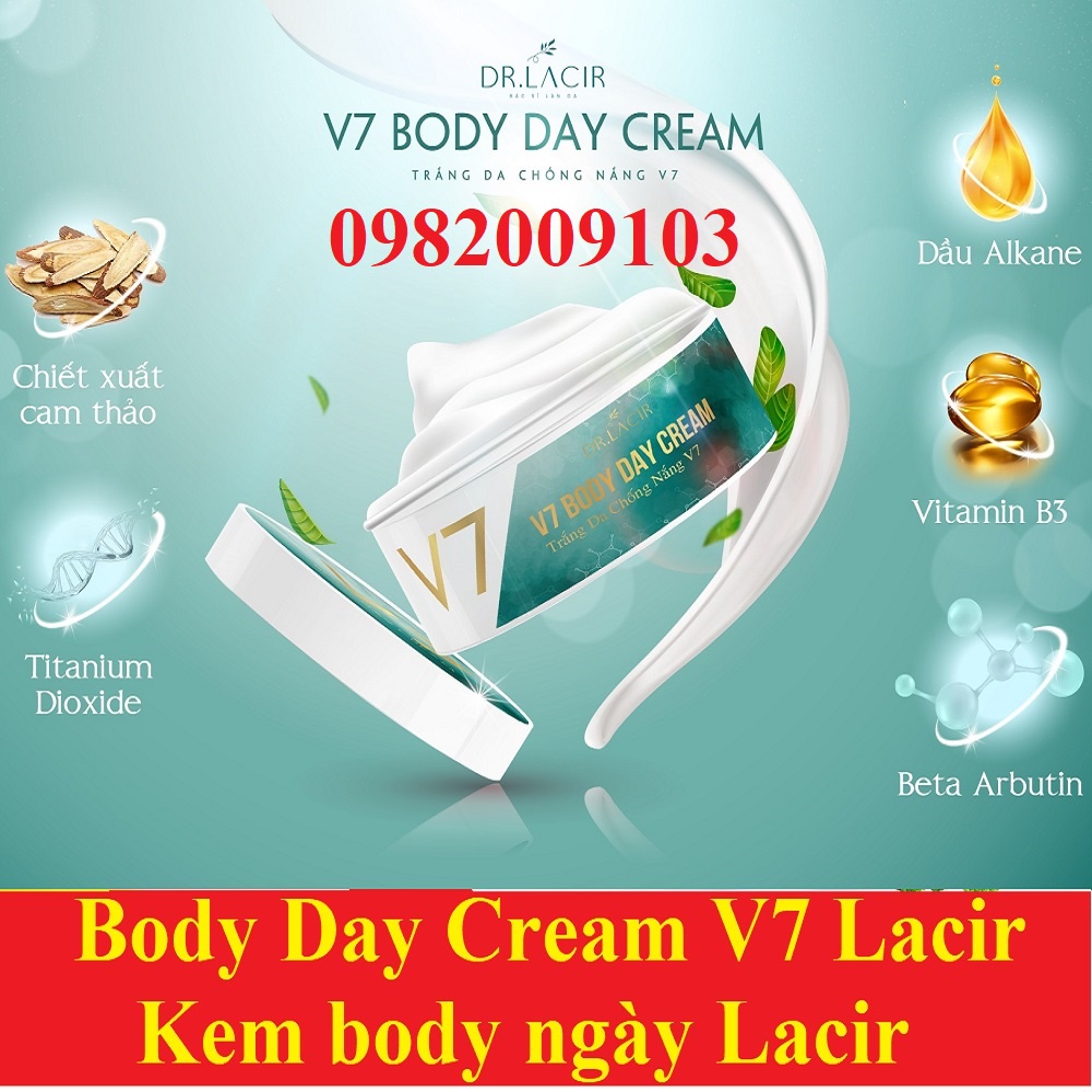 Kem Dưỡng Da Body Ban Ngày V7 DrLacir,V 7 DR LACIR SIÊU VI CHẤT,Cấp ẩm chăm sóc dưỡng trắng da,giúp da mềm mịn