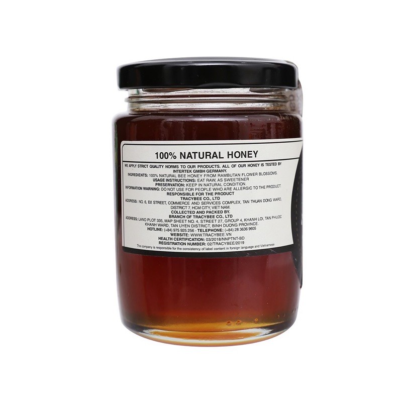 Mật ong tự nhiên từ hoa chôm chôm TRACYBEE Rambutan Blossom Honey 189ml