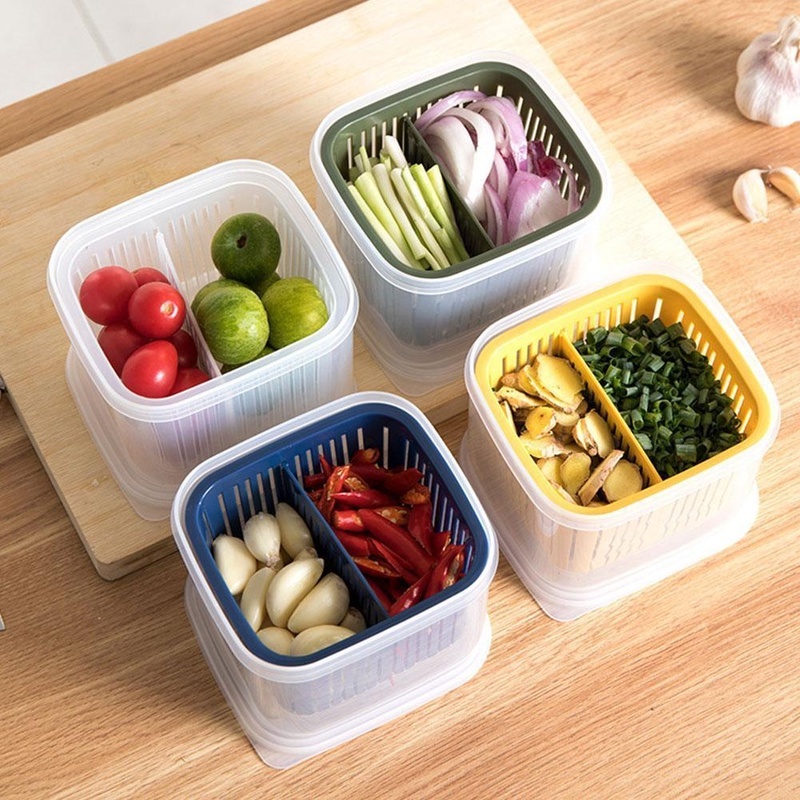 Hộp đựng thực phẩm rau củ quả có nắp đậy kín tiện dụng cho nhà bếp