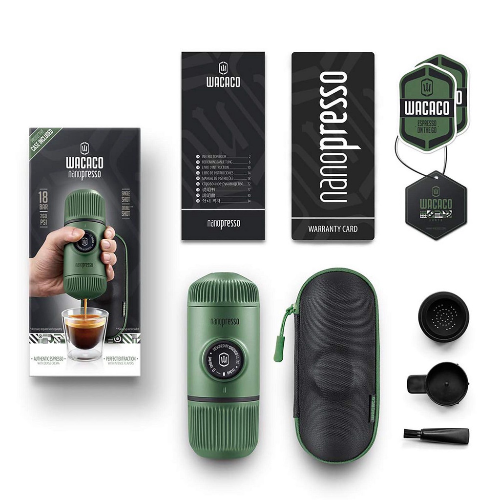 Barista Kit + Wacaco Nanopresso Dụng cụ pha cà phê và bộ phụ kiện mở rộng cho Máy pha cafe cầm tay. Tặng kèm 100g FineRo