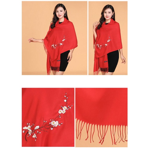 Khăn choàng nữ Cashmere SZone Chất Len Dệt Mịn 200x70cm Thu Đông