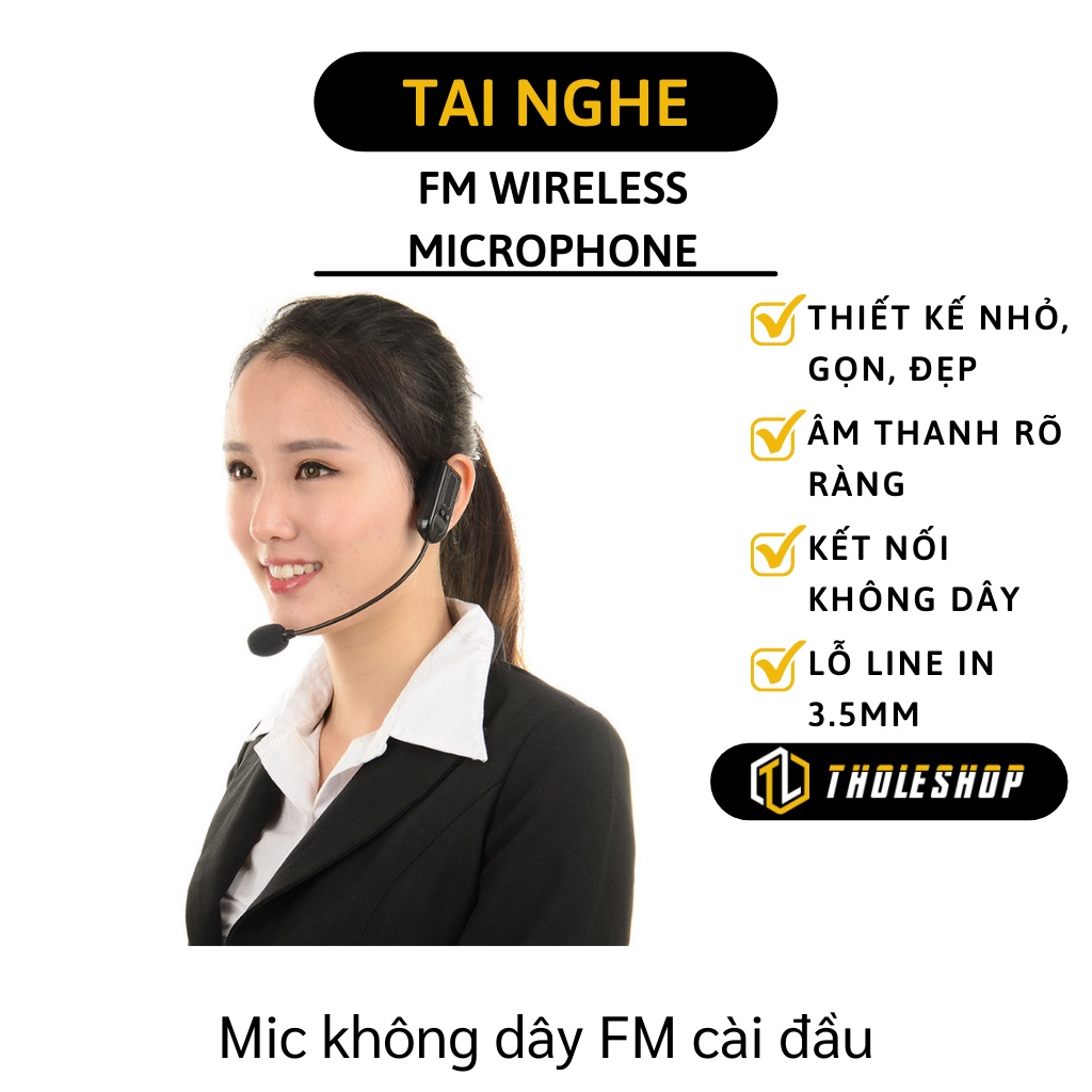 Mic Không Dây Cài Đầu - FM Tai Nghe Không Dây Micro Dành Cho Giảng Viên, Hướng Dẫn Viên 5293