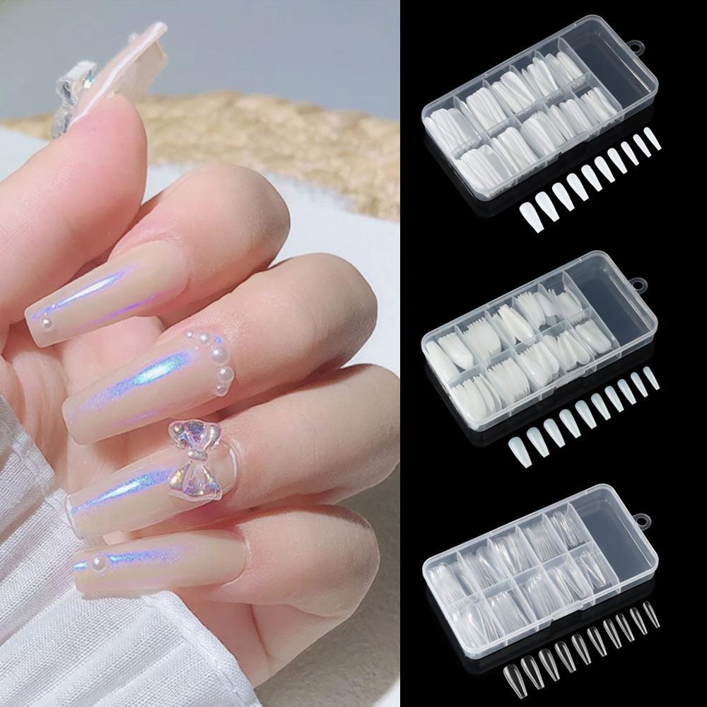 Hộp 100 Móng Tay Giả Múa Ba Lê UV Gel Làm Đẹp Toàn Diện