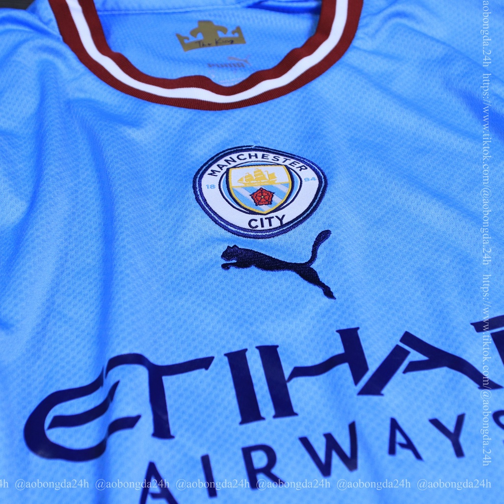 Bộ quần áo đá banh CLB Mancity bản quần xanh mùa 2022/2023 hàng cao cấp thailand