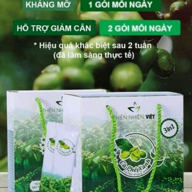 Cà phê Xanh hộp 10 gói chính hãng mẫu mới