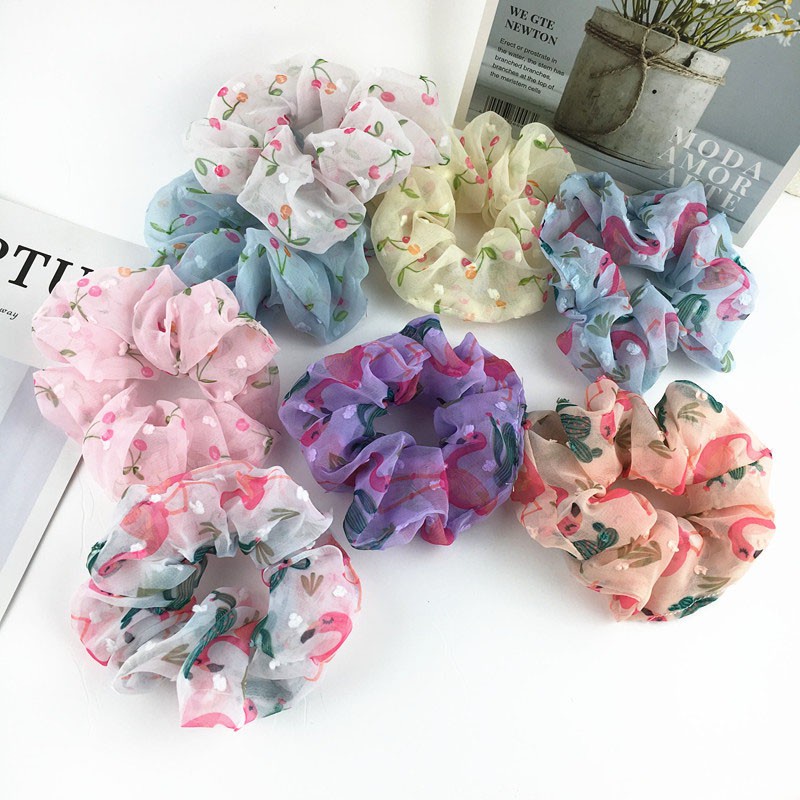 Dây Buộc Tóc Họa Tiết Hoa Thời Trang Cho Nữ