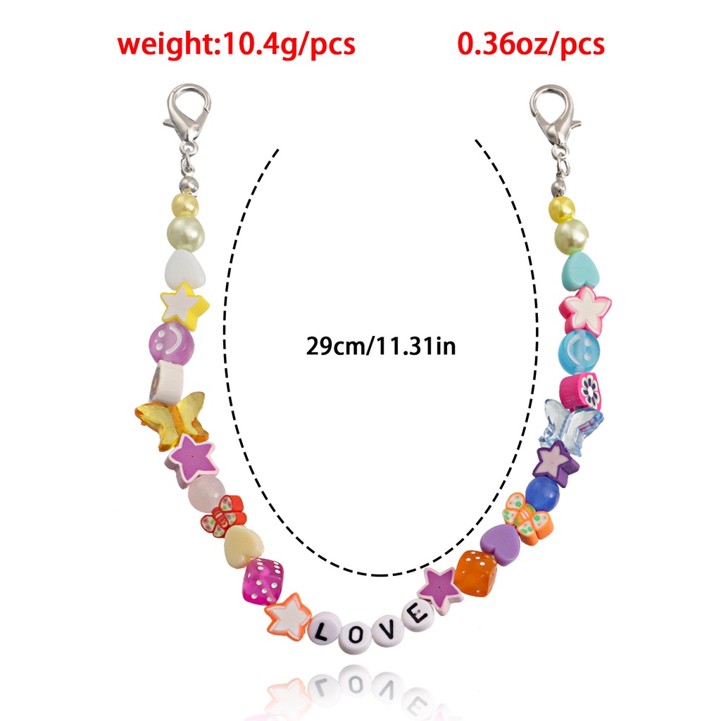 Phụ Kiện Dây Giày Mềm Xỏ Hạt Hình Chữ Cái/Hình Bướm/Chữ Cái Màu Sắc Cầu Vồng Dành Cho Nữ