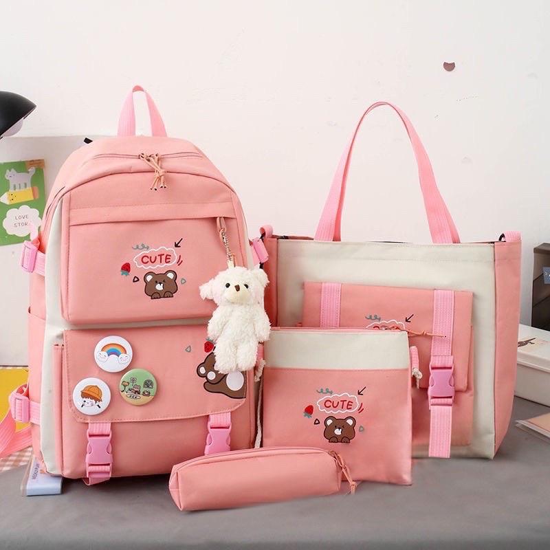 Tặng kèm 1sticker-Set balo 4 món đi học-đi làm giá rẻ