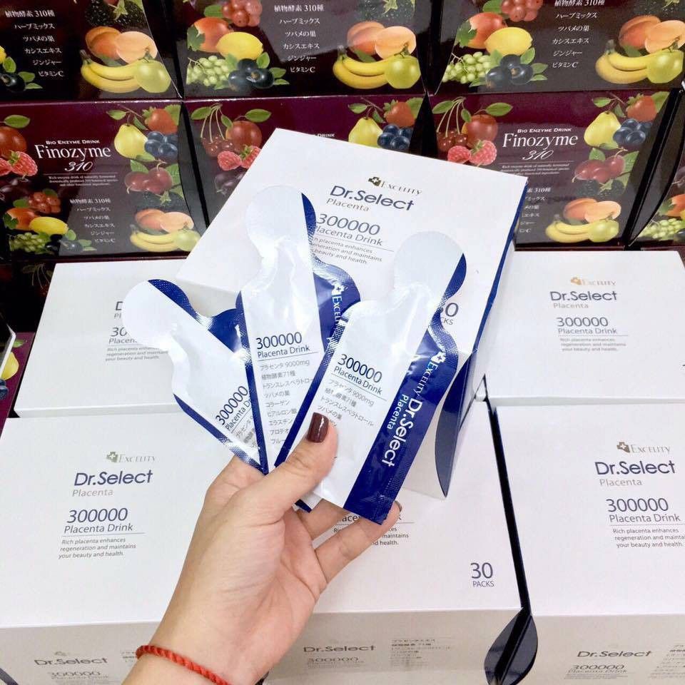 Hộp 30 Túi Tinh Chất Nhau Thai Cao Cấp Dr Select Placenta Drink 300000mg Dạng Uống