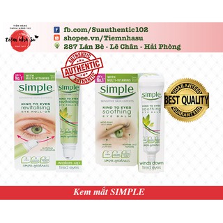Kem mắt Simple Revitalising Eye Roll-On/ Smoothing Eye Balm (Bill Anh)