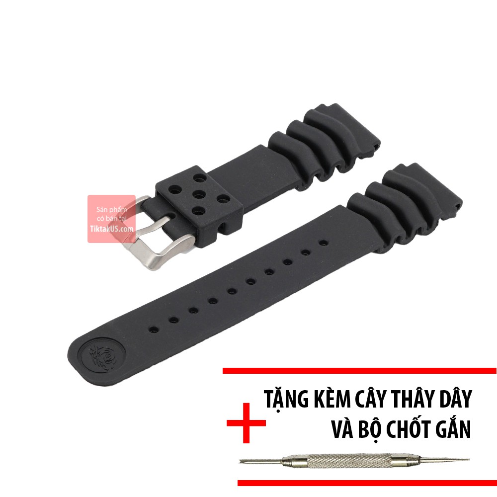 Dây đồng hồ cao su SKX007 cao cấp size 20-22mm - TiktakUs