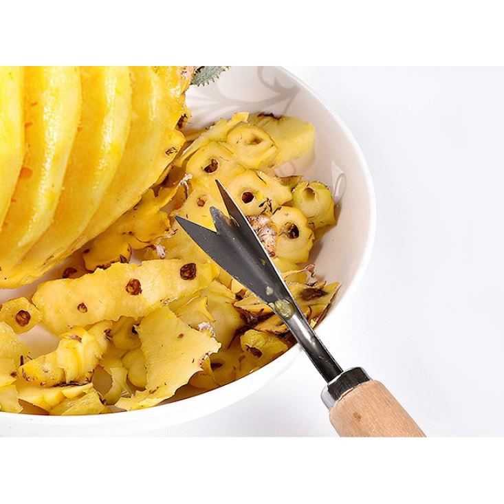 Dụng Cụ Cắt Mắt Dứa Cán Gỗ Tiện Lợi - Dao Lấy Mắt thơm Đa Năng