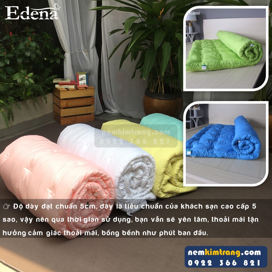 Tấm lót, làm mềm nệm Topper Edena - NHIỀU MÀU, CHÍNH HÃNG