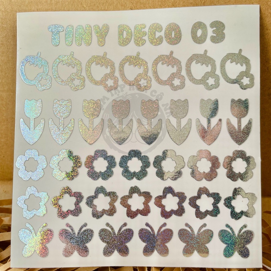 Glitter Vinyl Sticker / Sticker Hologram lấp lánh trang trí toploader, planner, bullet journal - tiemtaphoacona