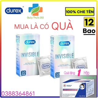 Combo 2 hộp bao cao su durex invisible 10 bao / hộp siêu mỏng.