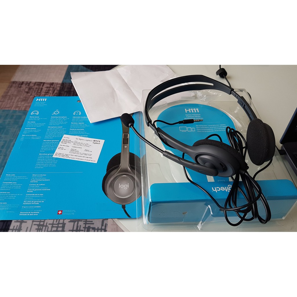 Tai nghe chụp tai có dây H111 Logitech Kết nối 1 Giắc 3.5mm - Âm thanh nổi
