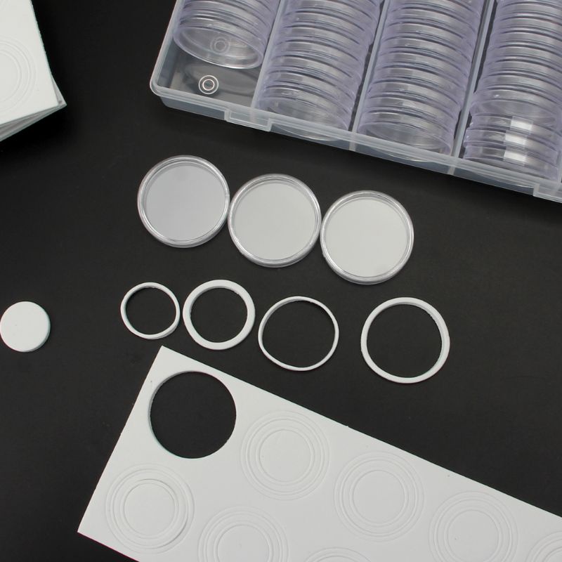 Set 100 Hộp Nhựa Tròn 30mm Đựng Tiền Xu Sưu Tầm