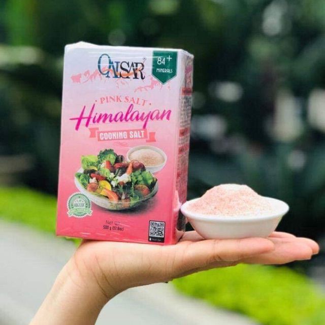 Muối hồng Himalayan Qaisar tinh khiết ,muối khoáng sạch {combo 3 hộp muối hồng 1,5kg }