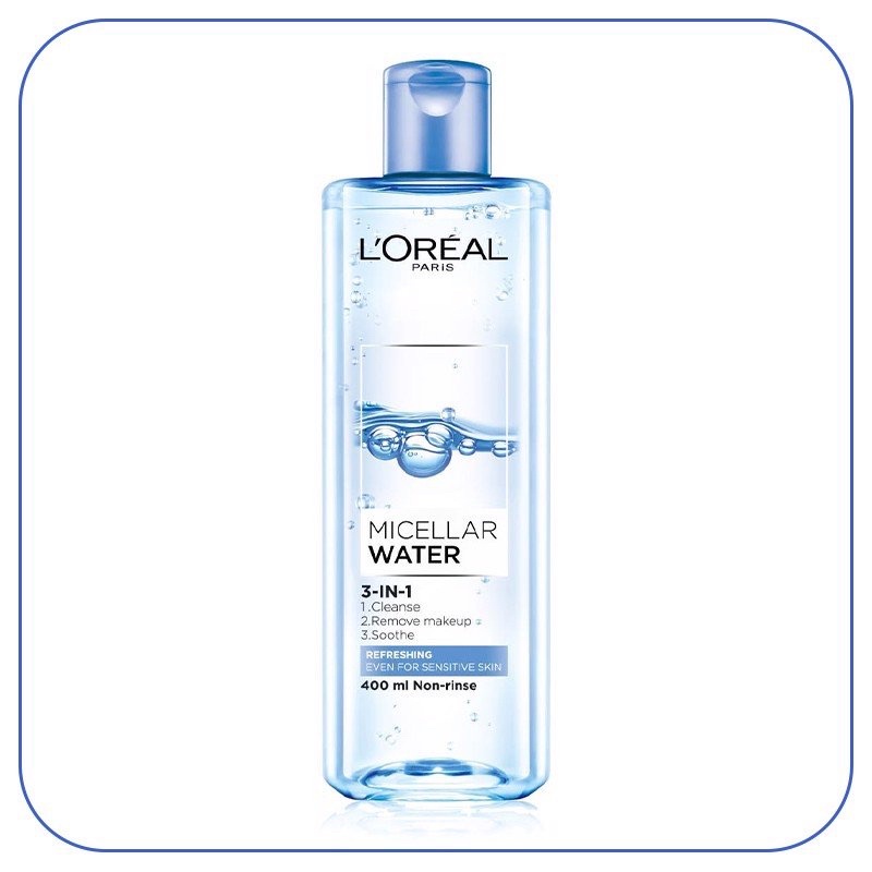 Nước Tẩy Trang Làm Sạch Tươi Mát 3 In 1 Cho Da Dầu L'Oreal Micellar Water 3-in-1 Refreshing Even For Sensitive Skin