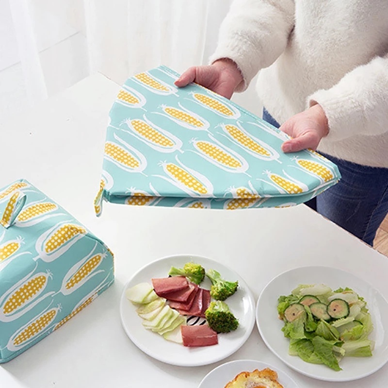 1 Lồng Bàn Đậy Thức Ăn Giữ Ấm Chống Ruồi Muỗi Bằng Lá Nhôm Có Thể Gấp Gọn