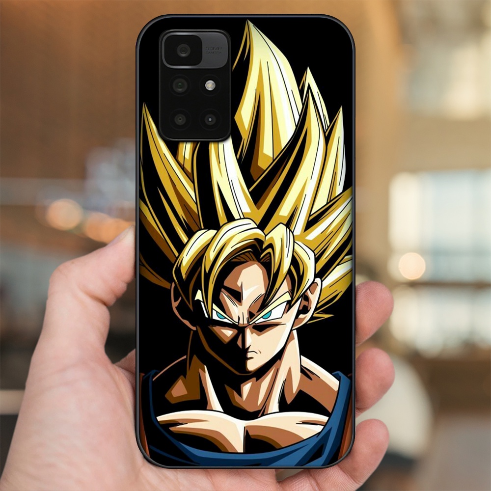 Ốp lưng Xiaomi Redmi 10 viền đen in hình Goku Dragon Ball