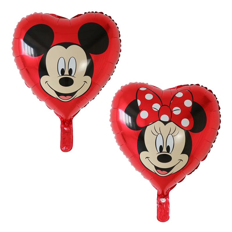 Giảm Giá 1 Bong Bóng Lá Nhôm helium Hình Trái Tim Hoạt Hình mickey minnie Trang Trí Tiệc Sinh Nhật Cho Bé Kích Thước 18inch