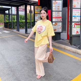Set dài áo vàng quần lụa caro