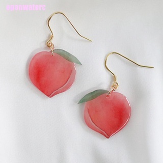 Bông Tai Acrylic Hình Trái Đào Màu Hồng Ngọt Ngào Thời Trang Cho Nữ