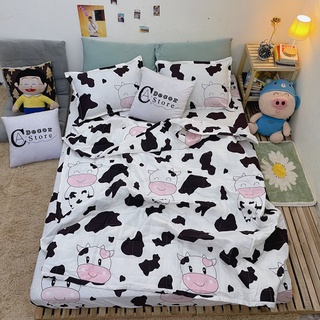 Bộ ga vỏ gối 4 món bò sữa trắng 1m6x2m