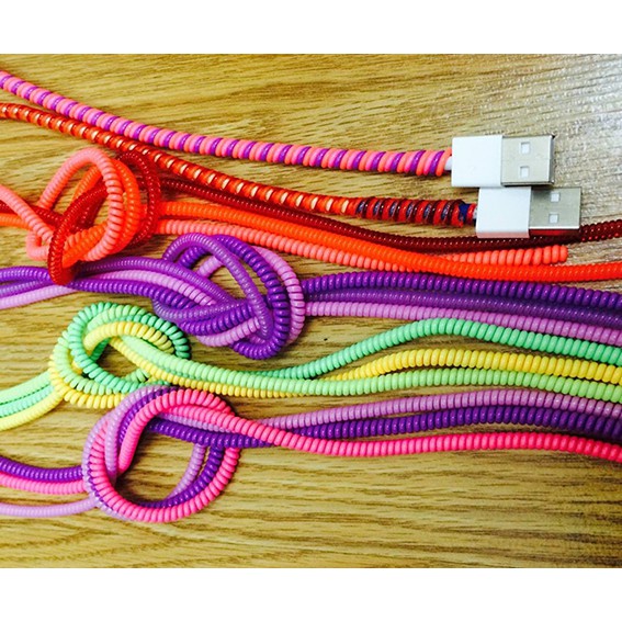 Dây cuốn tai nghe, dây cáp sạc nhiều màu sắc