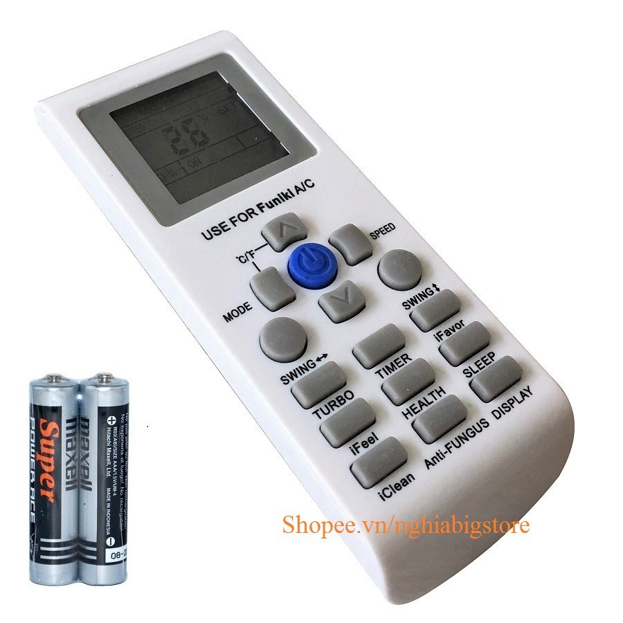 Remote Điều Khiển Máy Lạnh FUNIKI Điều Hòa Không Khí Kèm Pin