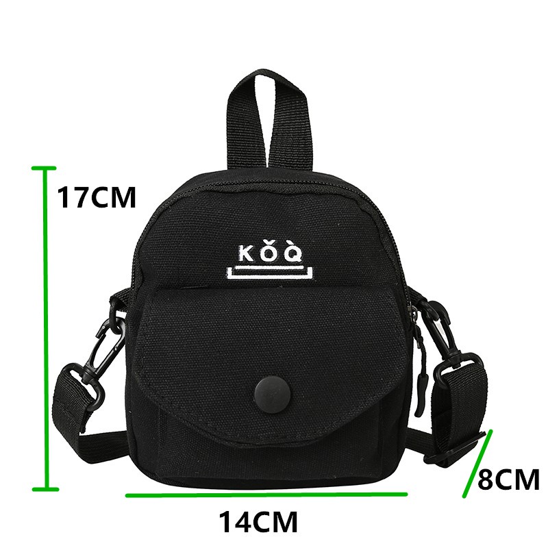 Túi vải canvas đeo vai mini đa năng thời trang cho nữ