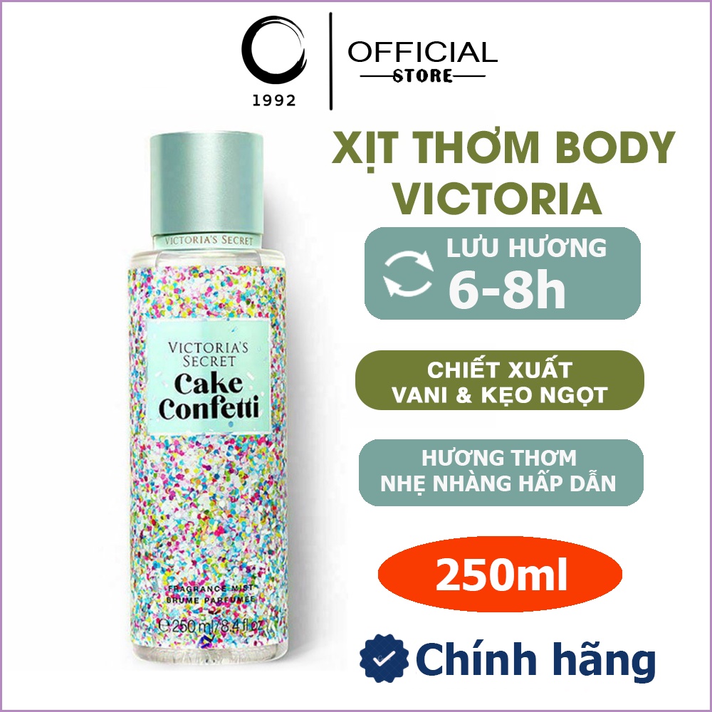Xịt Thơm Body 💞𝑭𝒓𝒆𝒆𝒔𝒉𝒊𝒑💖 Xịt Thơm Toàn Thân Victoria's Secret 🧁CAKE CONFETTI🧁Body Mist 250ml - Xịt BODY [✔️Chính Hãng]