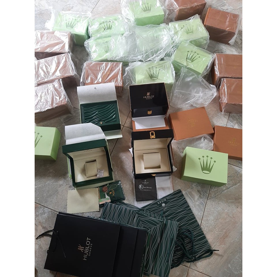 Hộp Đựng Đồng Hồ Rolex, Hublot Loại Cao Cấp Nhất, Đầy Đủ Túi Xách, Thẻ, Hộp sổ.