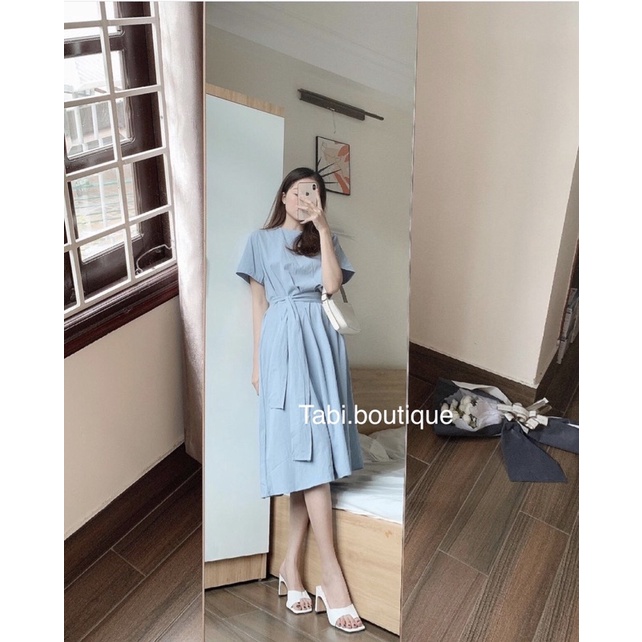 Váy cổ tròn trơn phong cách Hàn Quốc 4 màu | BigBuy360 - bigbuy360.vn