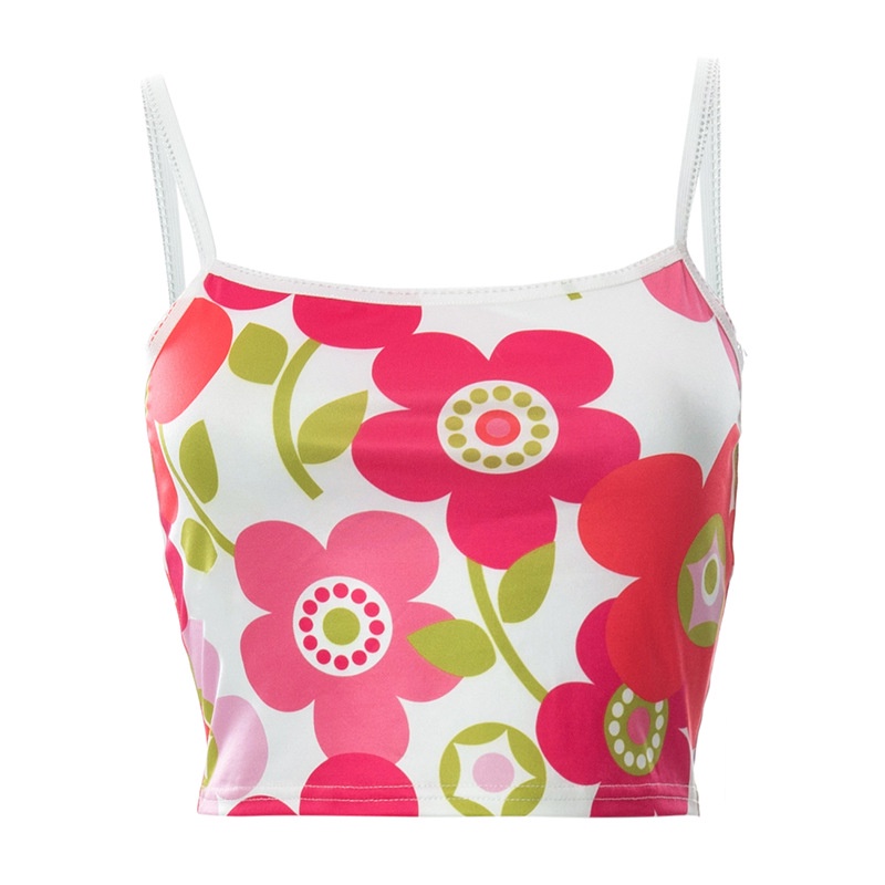 Áo Tank Top In Hoa Thời Trang Đường Phố Cá Tính Cho Nữ