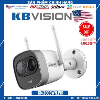 {Giá Hủy Diệt} Camera IP hồng ngoại không dây 2.0 Mp KBVISION KN-2003WN.PIR - Model mới KN-B23L Bảo hành 2 năm