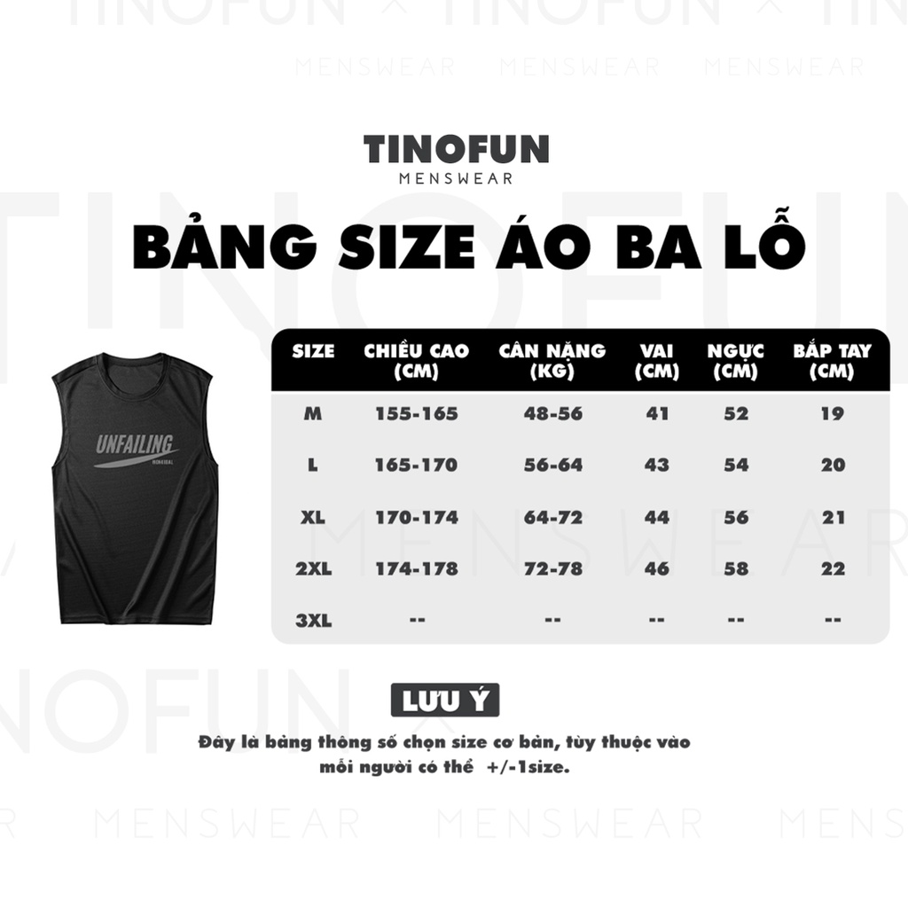 Áo ba lỗ nam TINOFUN Áo thun nam 3 lỗ Tanktop KCQ sát nách thể thao chất vải co dãn mềm mịn tập gym 10 màu cao cấp