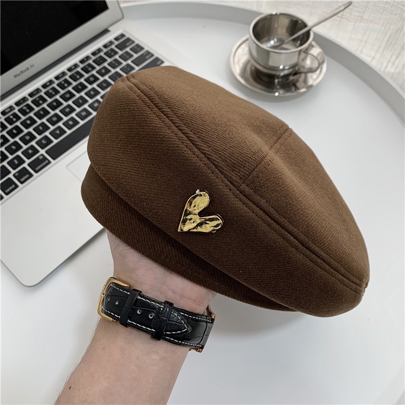 Mũ beret Len Phong Cách retro Hàn Quốc
