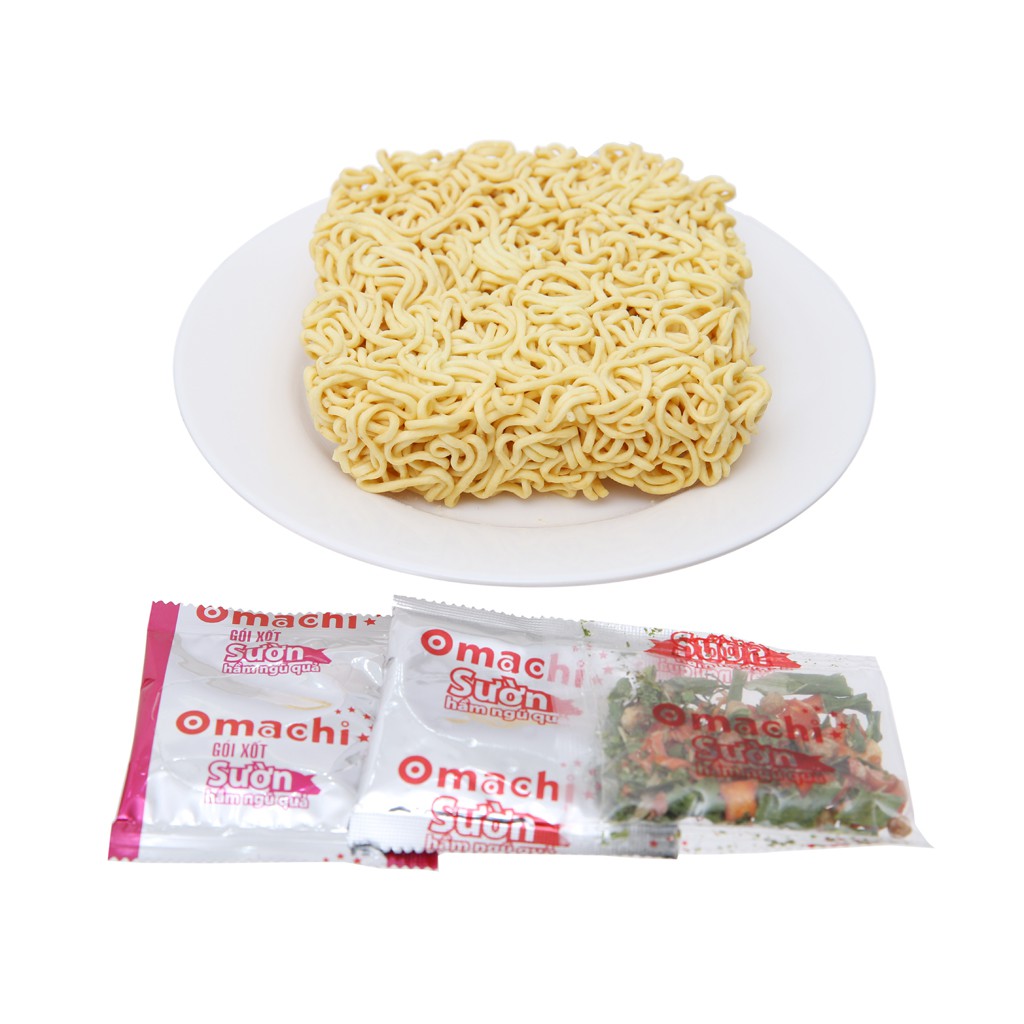 Thùng 30 gói mì khoai tây Omachi sườn hầm ngũ quả 80gr